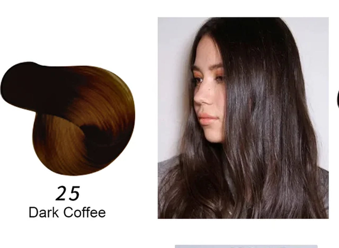Natural Organic Brown Hair Color Permanent Hair Coloring Shampoo Long Lasting Hair Dye Shampoo for Women Professional Dye