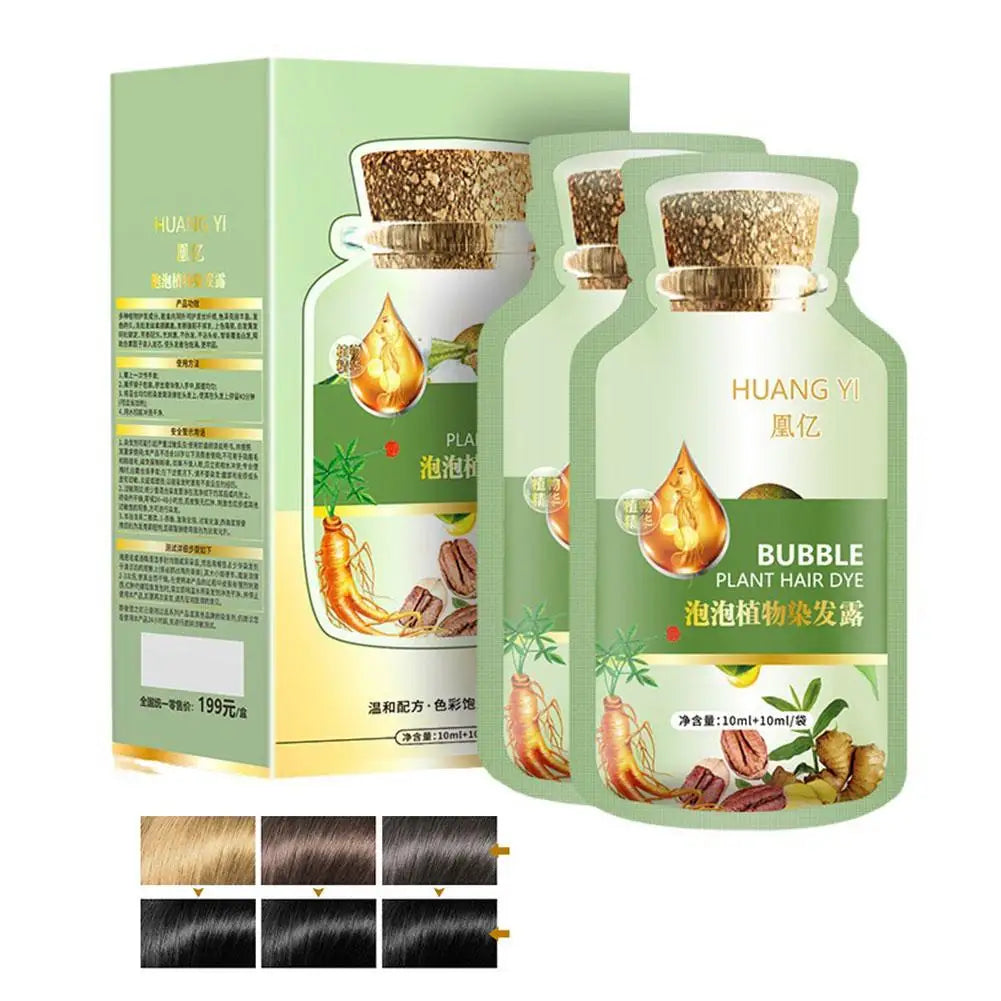 Hair Dye Shampoo Natural Plant Bubble Hair Dye Long-Lasting Hair Color Convenient and Effective Hair Coloring Shampoo for U R2E1