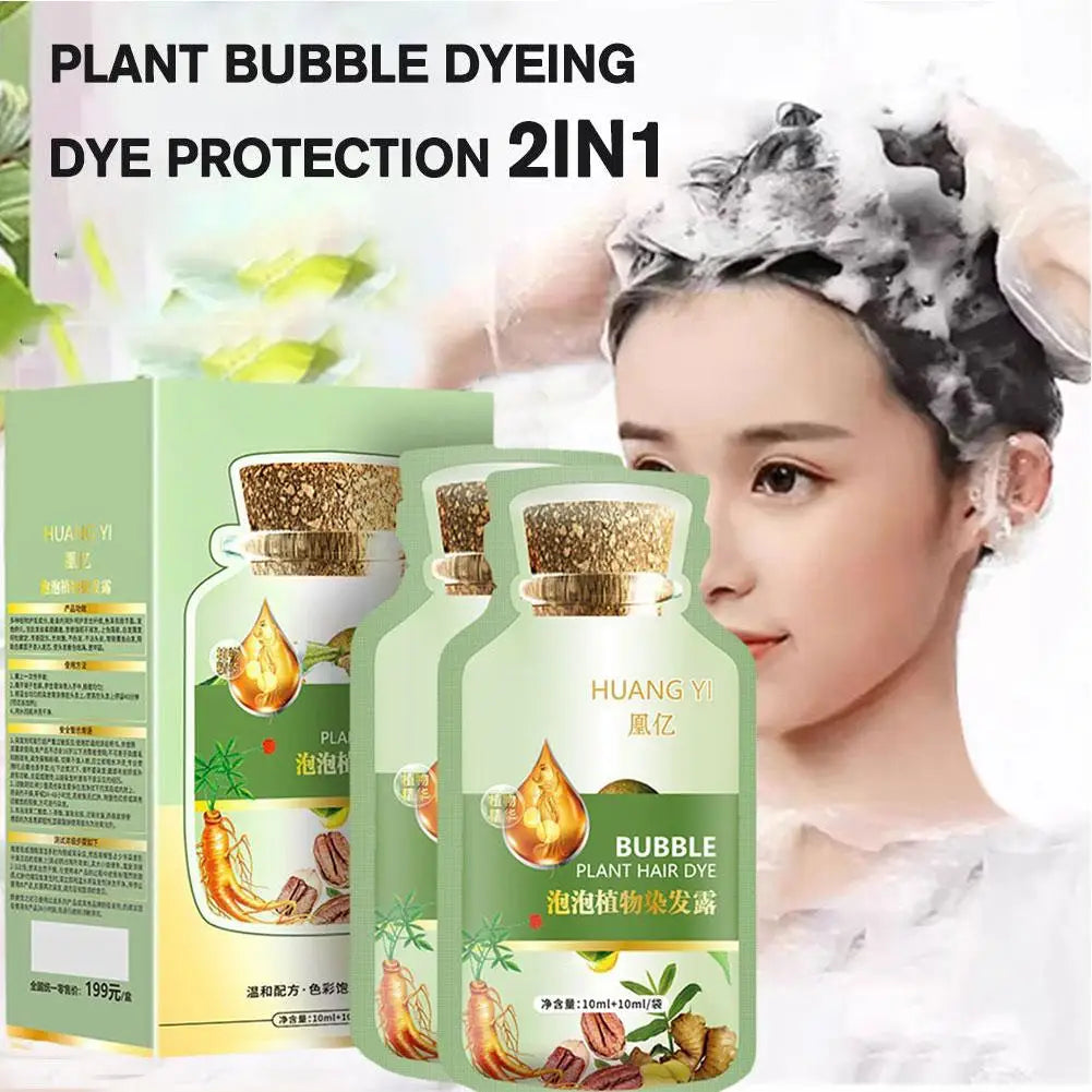 Hair Dye Shampoo Natural Plant Bubble Hair Dye Long-Lasting Hair Color Convenient and Effective Hair Coloring Shampoo for U R2E1