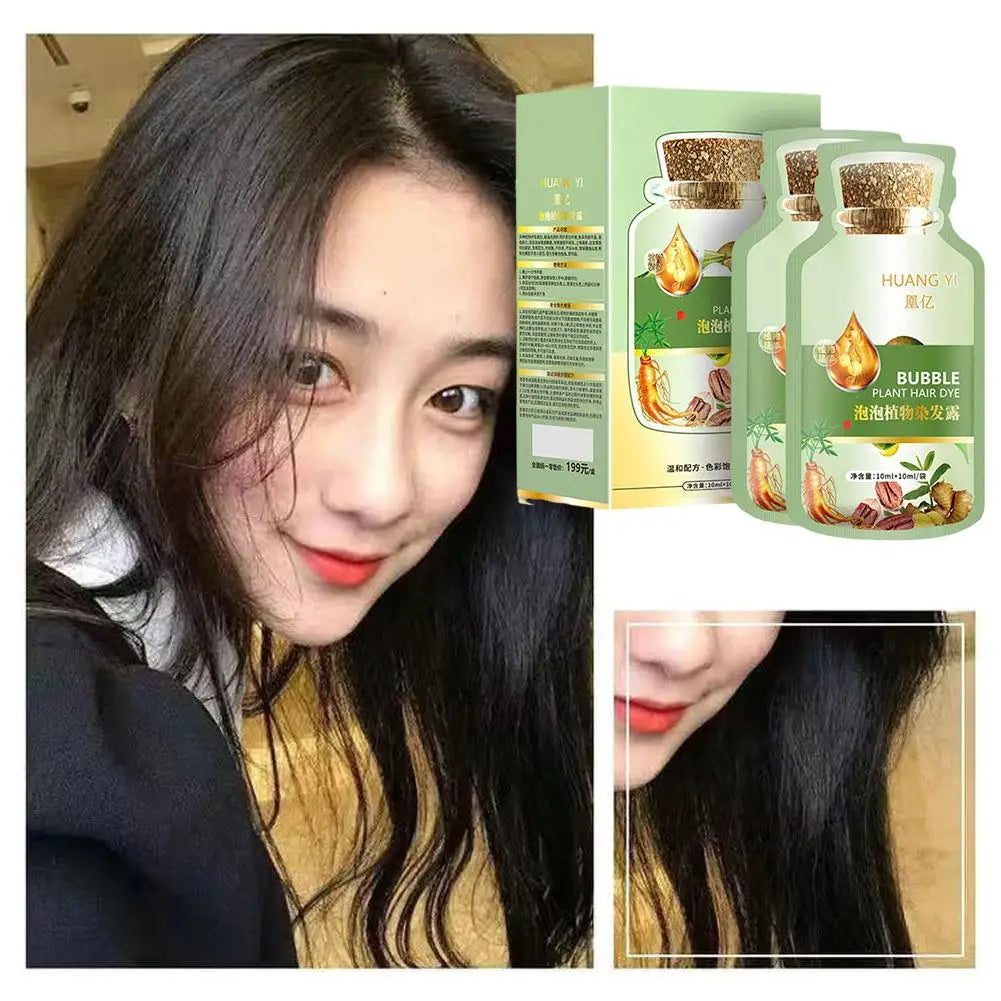 Hair Dye Shampoo Natural Plant Bubble Hair Dye Long-Lasting Hair Color Convenient and Effective Hair Coloring Shampoo for U R2E1